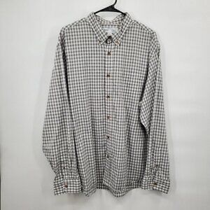 Old Navy Plaid Everyday Shirt Oxford Slim FIt Built In Flex Collar Mens XXL Gray